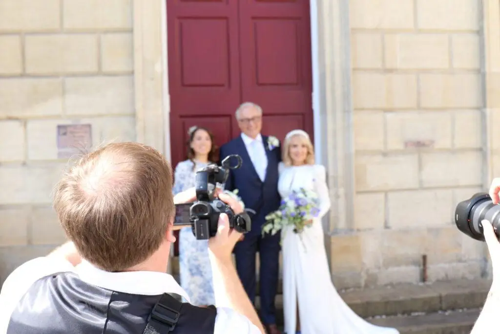 Karl filming a wedding in surrey