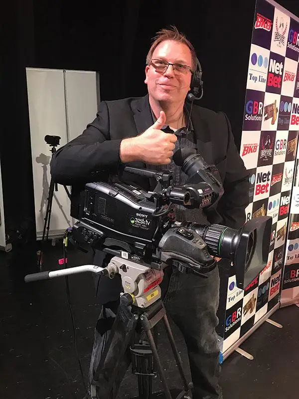 Karl with a large TV camera