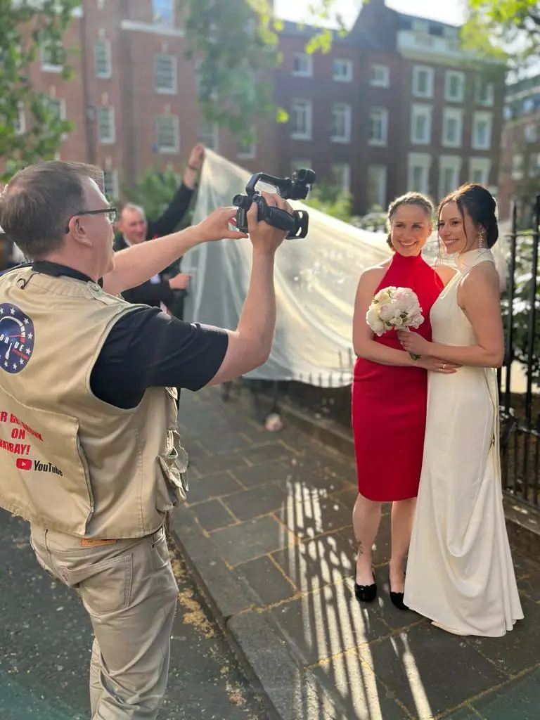 Karl filming a wedding
